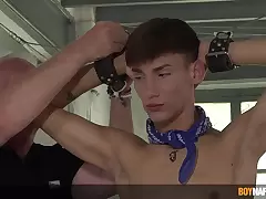 BDSM fetish peel apropos maledom over a younger gay dude - HD